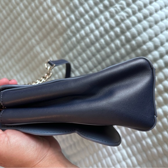 EUC Kate Spade Blue Leather Floral Chain Strap Bag - Picture 9 of 13